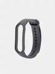 Черный ремешки для Xiaomi Mi Band 5 и Mi Band 6, силиконовые