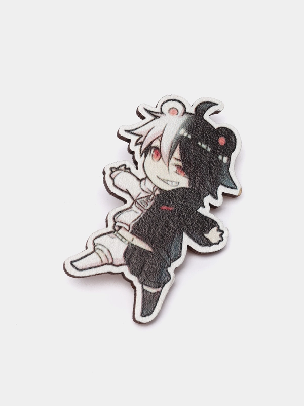 Значок деревянный по аниме "Danganronpa", Монокума