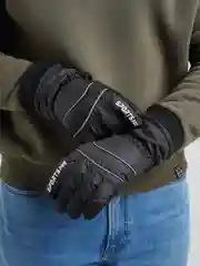 Черный горнолыжные перчатки унисекс / Перчатки спортивные / Перчатки зимние