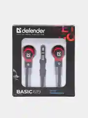 Наушники вставки Defender Basic 619 черный + красный