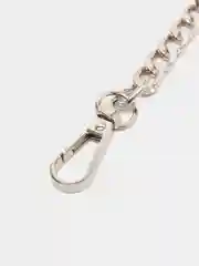 Цепочка для сумки, плоская, с карабинами, алюминиевая, 9 х 14 мм, 120 см, цвет серебряный