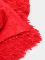 Красный пушистый плед / Яркий плед / Меховой плед / Эконом упаковка