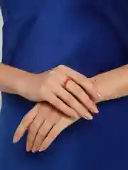 Красный кольцо из эпоксидной смолы "Фрукты"
