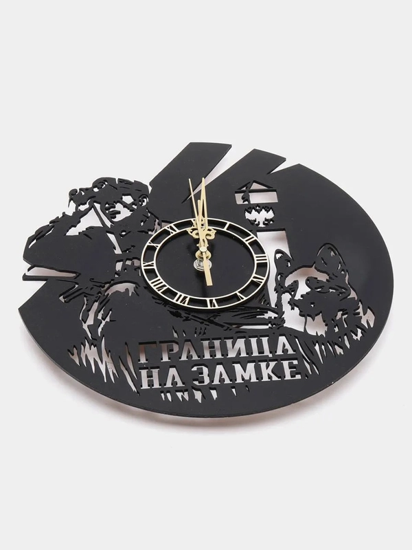 Часы настенные, часы из дерева "Граница на замке"