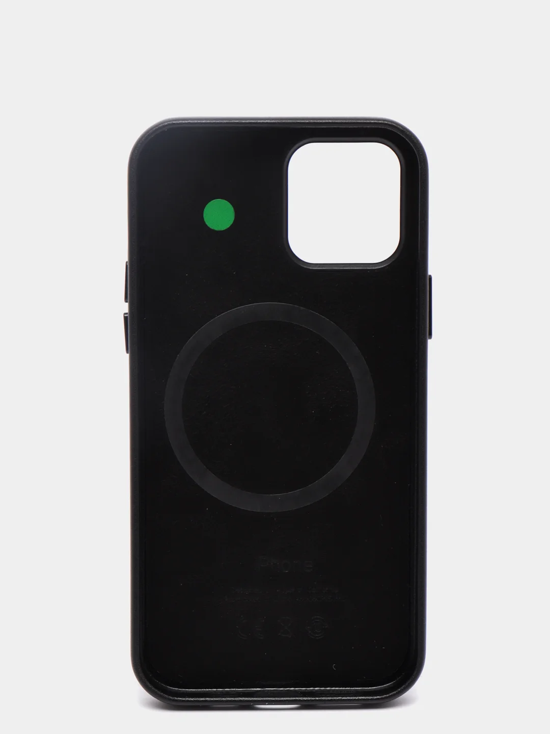 Черный leather case iPhone 11/12/13/14/15 Mini/Pro/Pro Max MagSafe, с анимацией