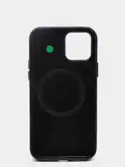Черный leather case iPhone 11/12/13/14/15 Mini/Pro/Pro Max MagSafe, с анимацией