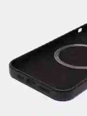 Черный leather case iPhone 11/12/13/14/15 Mini/Pro/Pro Max MagSafe, с анимацией