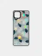 Тёмно-бирюзовый чехол Samsung Galaxy M32, Самсунг Галакси М32 твердый прозрачный с рисунком