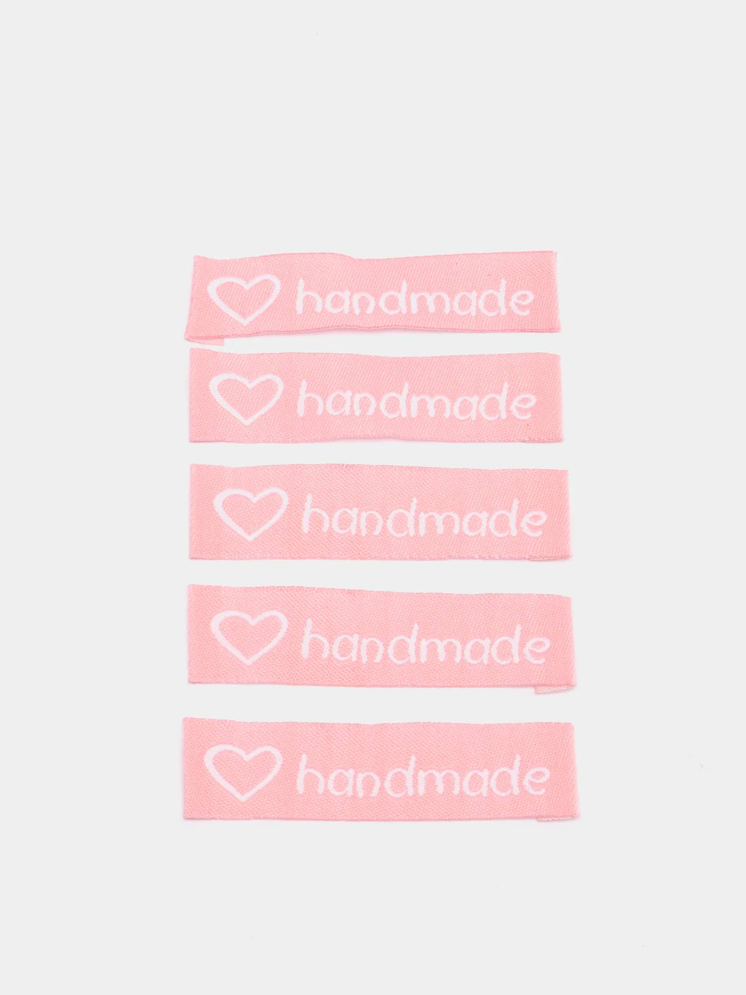 Розовый набор нашивок "Hand Made", ручная работа, 5 штук в упаковке