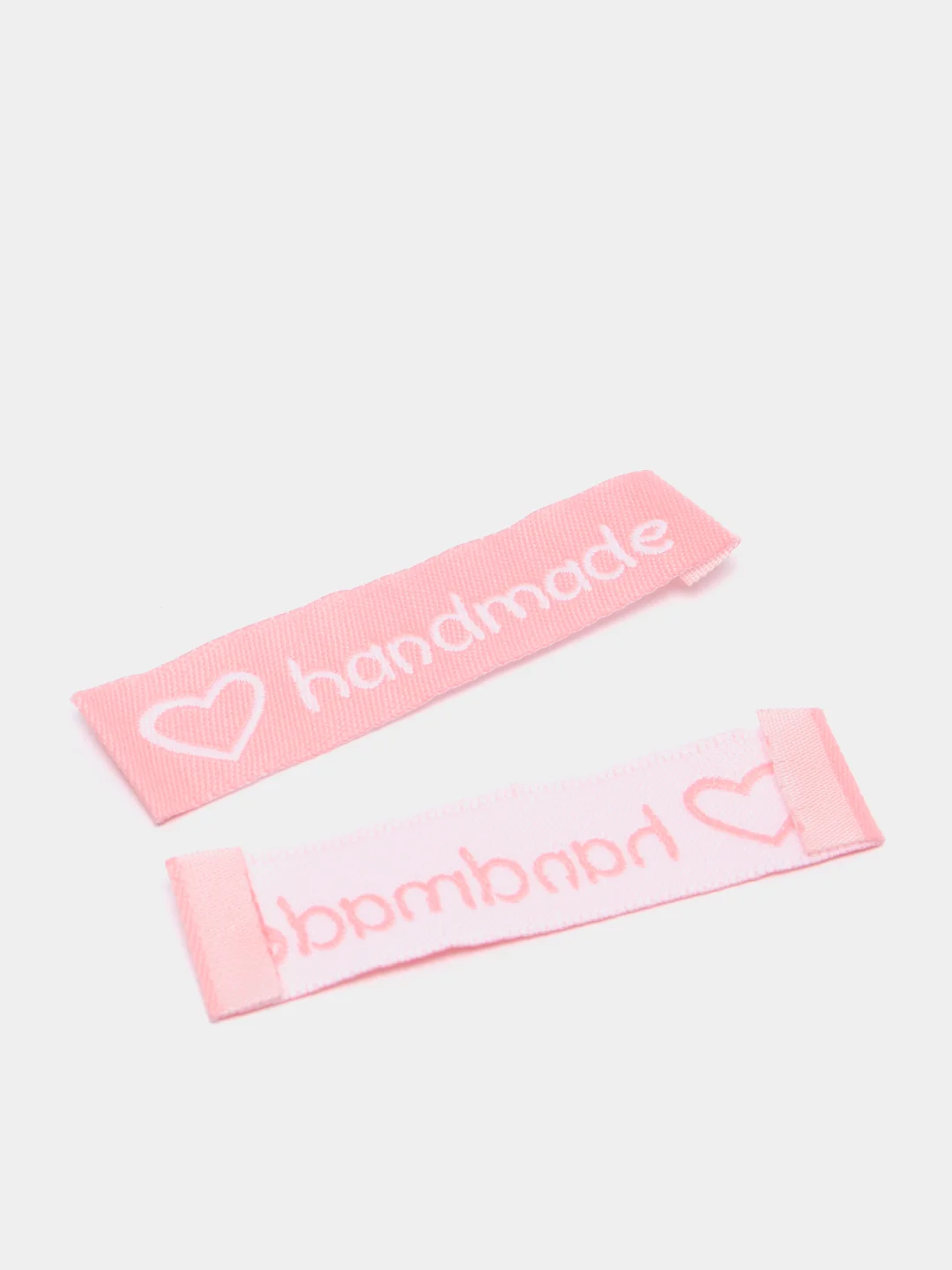 Розовый набор нашивок "Hand Made", ручная работа, 5 штук в упаковке