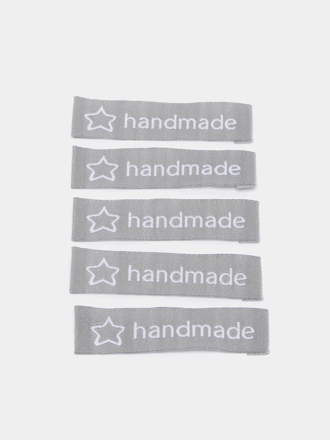 Серый набор нашивок "Hand Made", ручная работа, 5 штук в упаковке