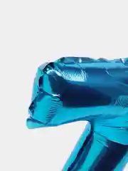 Синий шар фольгированный "Цифры", с палочкой