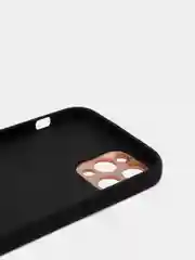 Черный чехол с золотой окантовкой на iPhone 13, 13 Pro, 13 Pro Max, 12, 12 Pro кожаный