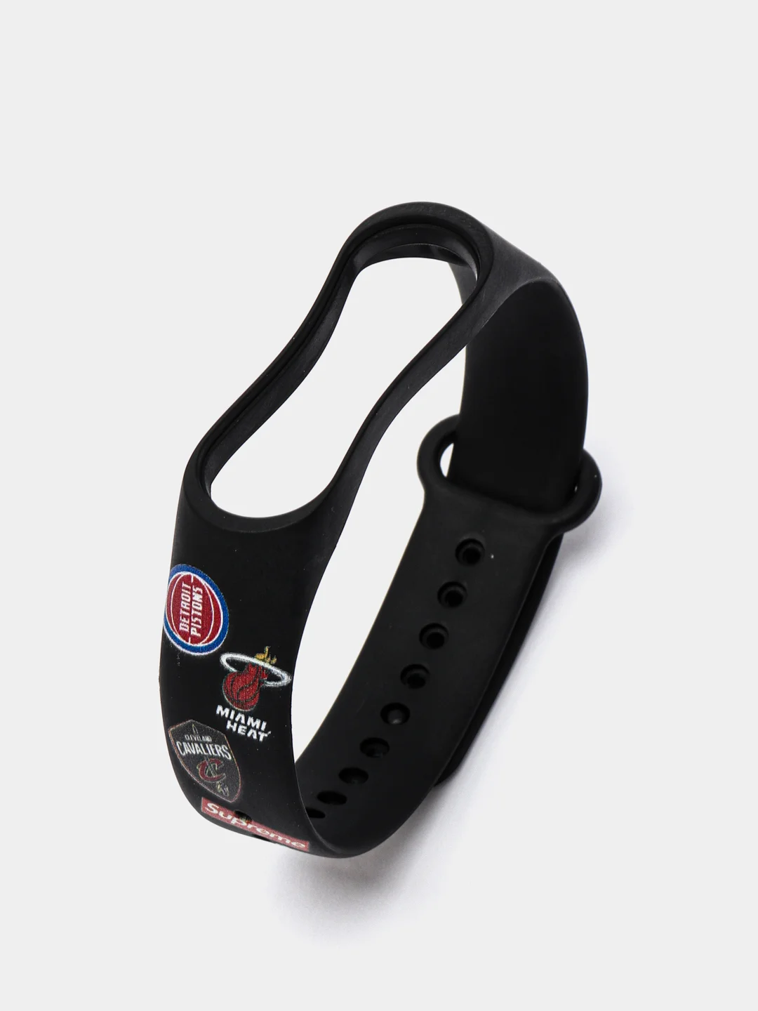 Черный силиконовый ремешок с принтом для Xiaomi Mi Band 7 / 3 / 4 / 5 / 6