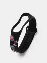 Черный силиконовый ремешок с принтом для Xiaomi Mi Band 7 / 3 / 4 / 5 / 6