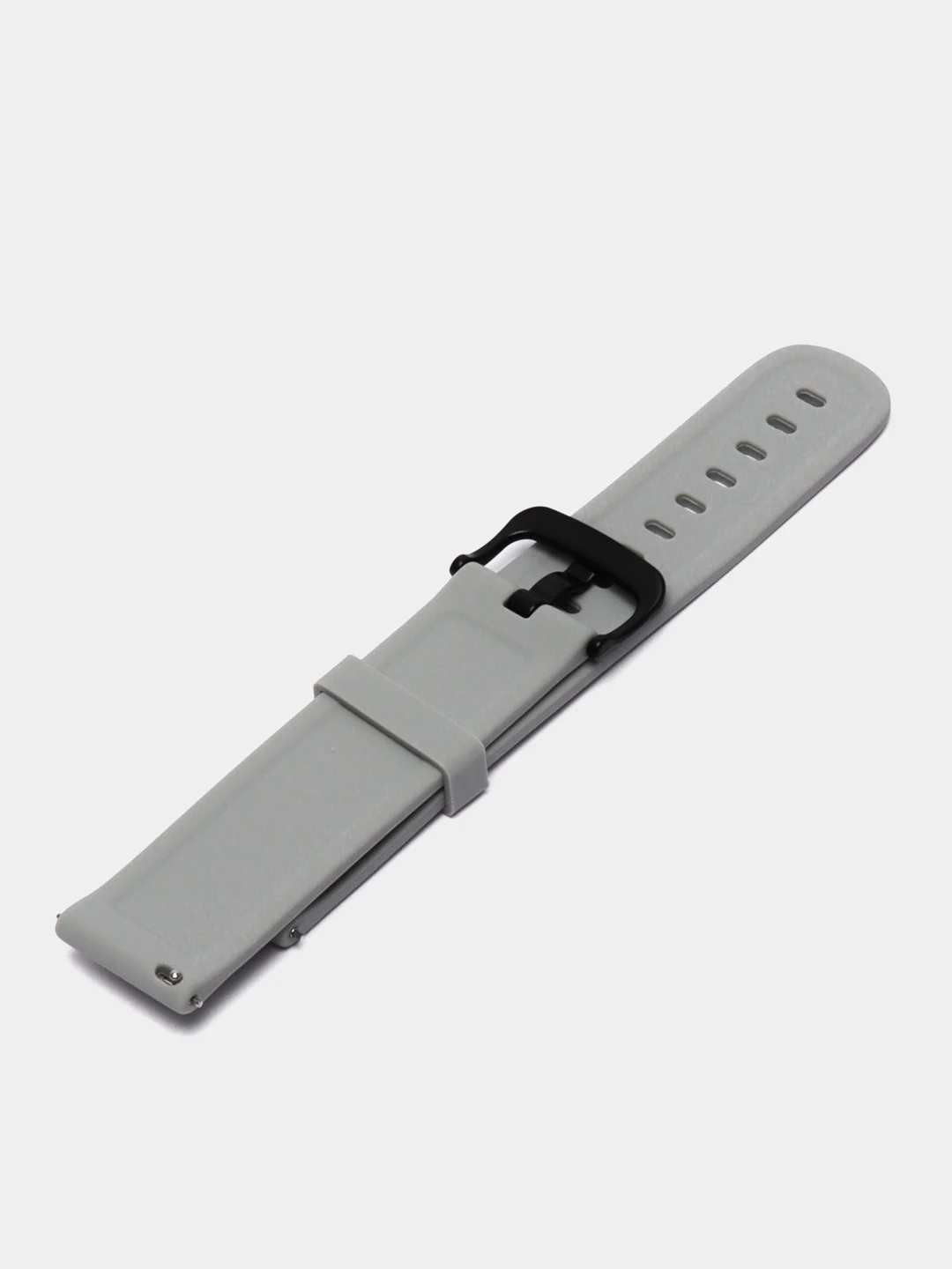 Серый силиконовый ремешок для Xiaomi Amazfit Bip/ Samsung/Huawei, 20 мм, с кнопкой Универсальный
