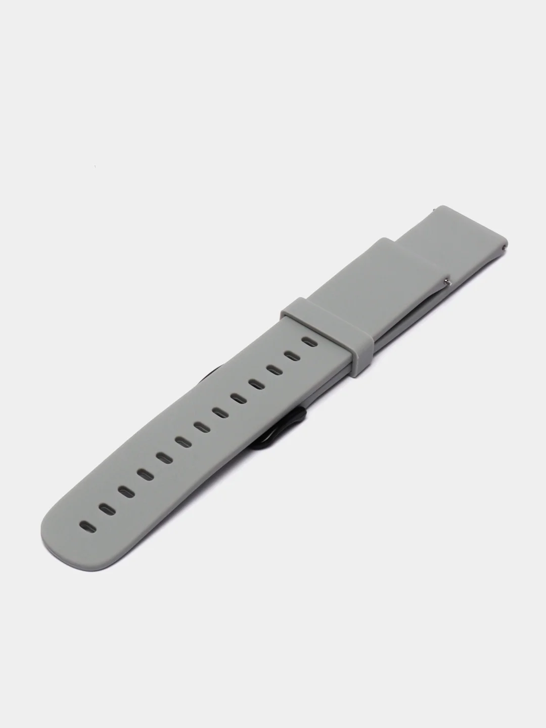 Серый силиконовый ремешок для Xiaomi Amazfit Bip/ Samsung/Huawei, 20 мм, с кнопкой Универсальный