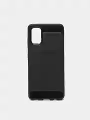 Черный чехол Samsung A41 со вставками под карбон