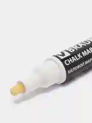 Маркер меловой BRAUBERG "POP-ART", сухостираемый, для гладких поверхностей, БЕЛЫЙ, 151527