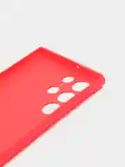 Красный чехол BROSCORP для Samsung Galaxy S22 Ultra матовый силиконовый тонкий бортик вокруг камер
