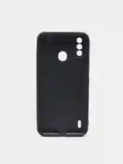 Черный силиконовый чехол BROSCORP для Itel A48, с матовым покрытием и защитой вокруг модуля камер