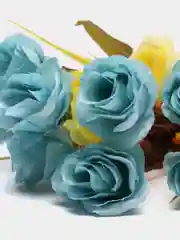 Голубой искусственные цветы, розы, букет