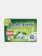 Таблетки для посудомоечных машин Clean & Fresh All in 1, 15 штук