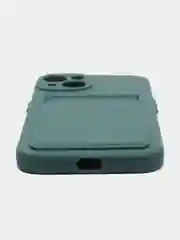 Зеленый чехол для iPhone 11, 12, 13, Pro, Max, 7, 8, Plus, с карманом для карт, защита камеры