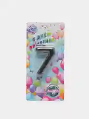 Свеча в торт "Черный мрамор", цифра "0 - 9", 8 см