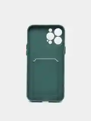 Зеленый чехол для iPhone 11, 12, 13, Pro, Max, 7, 8, Plus, с карманом для карт, защита камеры
