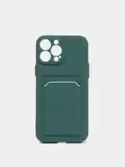Зеленый чехол для iPhone 11, 12, 13, Pro, Max, 7, 8, Plus, с карманом для карт, защита камеры