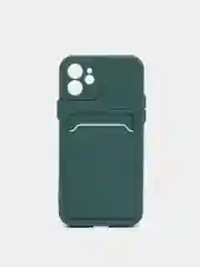 Зеленый чехол для iPhone 11, 12, 13, Pro, Max, 7, 8, Plus, с карманом для карт, защита камеры