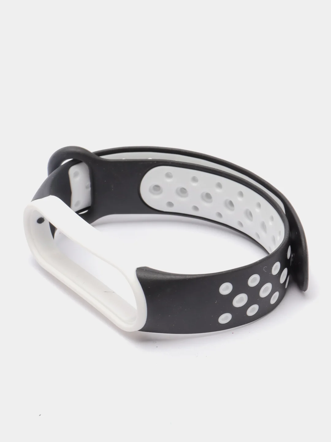 Белый ремешок для Xiaomi Mi Band 5 / 6 / 7 cиликоновый спортивный (Сяоми ми бенд))