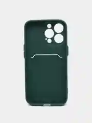Зеленый чехол для iPhone 11, 12, 13, Pro, Max, 7, 8, Plus, с карманом для карт, защита камеры