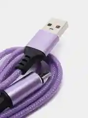 Пурпурный кабель зарядный Micro USB / Lightning / Type-C, 1,2 м, для Android и iPhone