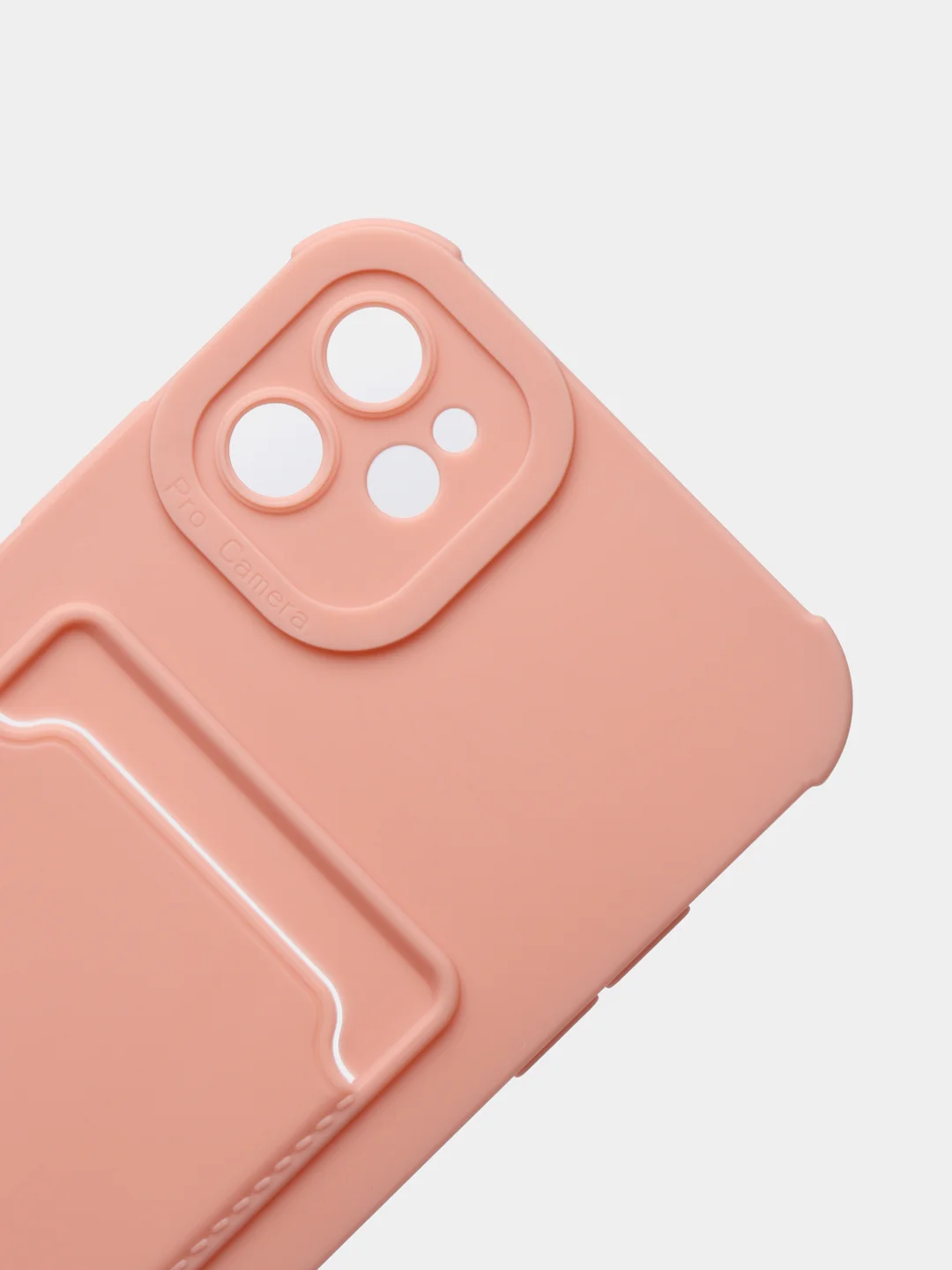 Пастельно-коралловый чехол для iPhone 11, 12, 13, с карманом для карт, противоударный