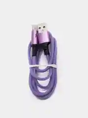 Пурпурный кабель зарядный Micro USB / Lightning / Type-C, 1,2 м, для Android и iPhone