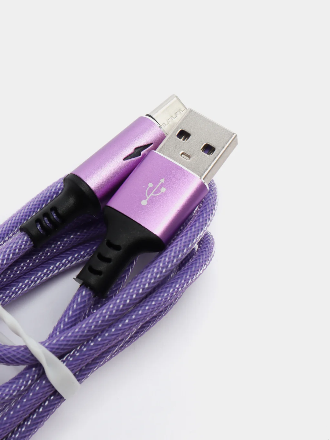 Пурпурный кабель зарядный Micro USB / Lightning / Type-C, 1,2 м, для Android и iPhone