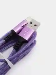Пурпурный кабель зарядный Micro USB / Lightning / Type-C, 1,2 м, для Android и iPhone