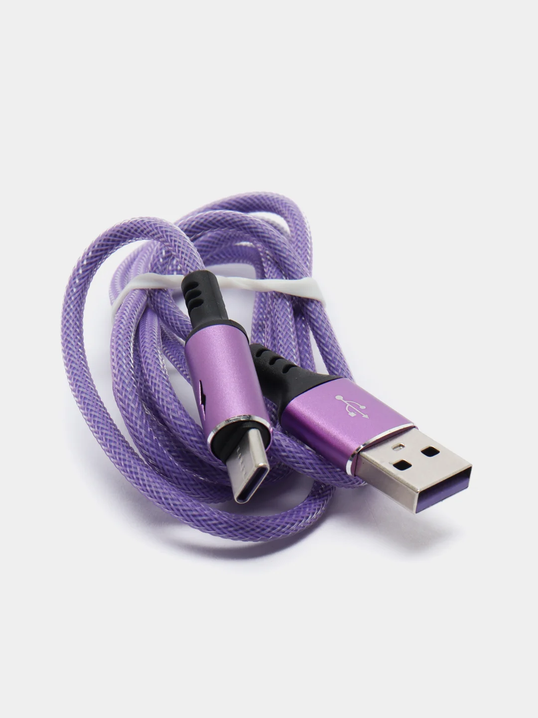 Пурпурный кабель зарядный Micro USB / Lightning / Type-C, 1,2 м, для Android и iPhone