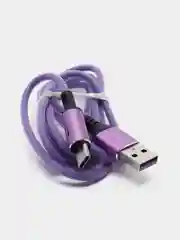 Пурпурный кабель зарядный Micro USB / Lightning / Type-C, 1,2 м, для Android и iPhone