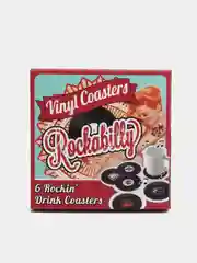 Бирдекель набор из 6 ретро виниловых пластинок, подставка под стакан, кружку Rockabilly