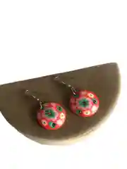 Серьги цветные из бамбука