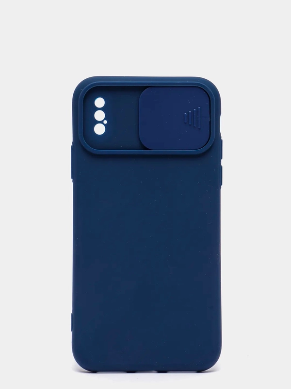 Чехол iPhone X / Xs силиконовый с закрывающейся камерой