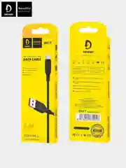 Белый дата-кабель Denmen D01T Type-C, 2.4A, 1 м, с быстрой зарядкой черный