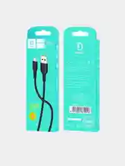 Дата-кабель Denmen D06V Micro-USB, 1 метр, 2.4A, быстрая зарядка микро для Android, черный