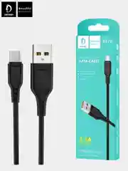 Черный дата-кабель Denmen D06V Micro-USB, 1 метр, 2.4A, быстрая зарядка микро для Android, черный