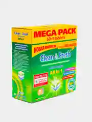 Таблетки для посудомоечных машин Clean & Fresh, 60 штук