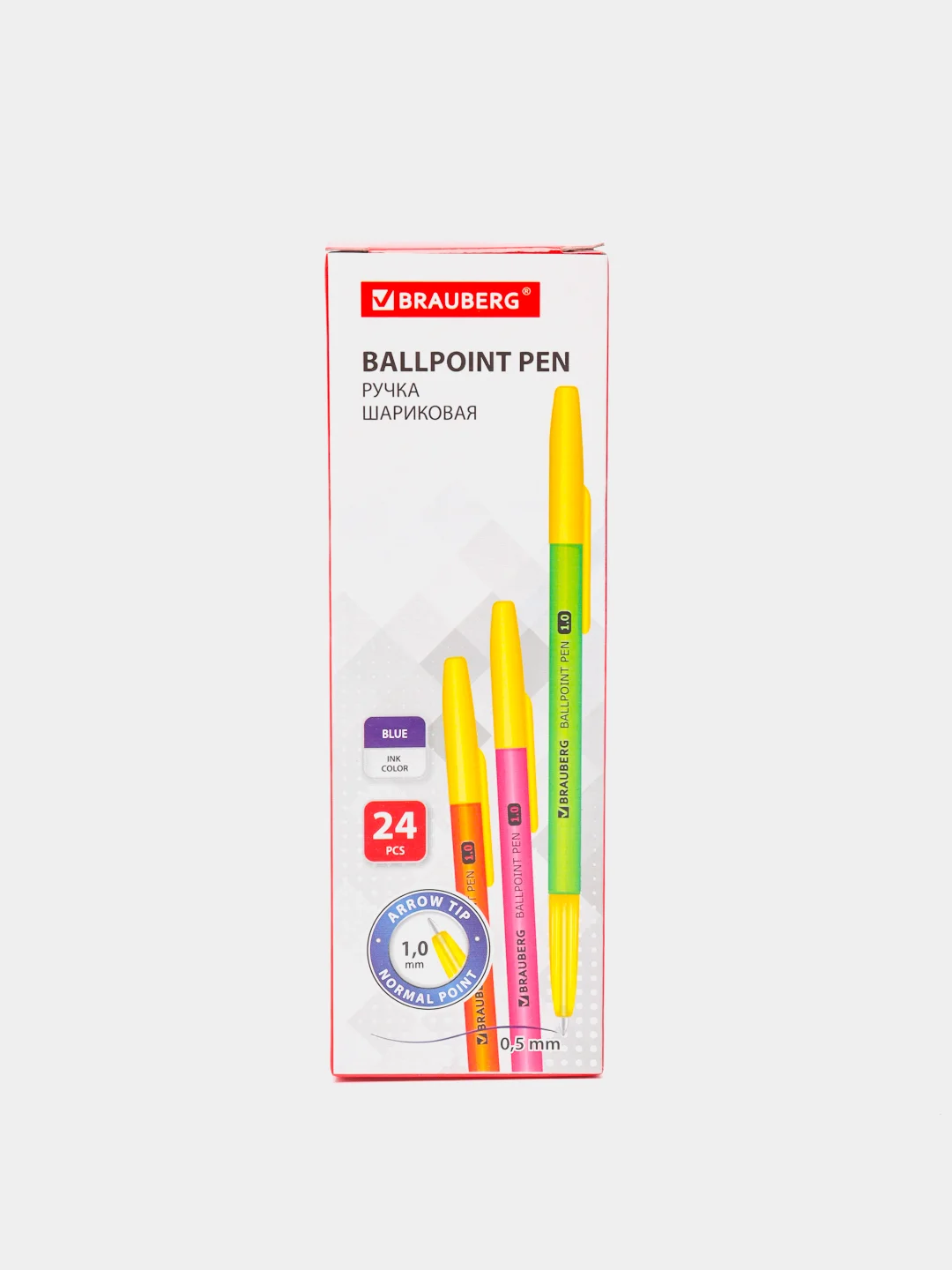 Ручка шариковая BRAUBERG Color, синяя, 24 штуки