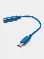 Синий переходник Huawei Xiaomi honor USB Type-C кабель aux